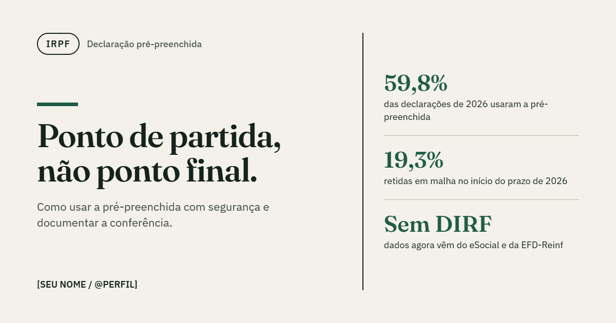 Declaração pré-preenchida: ganhos de produtividade e riscos de confiar nela sem conferência